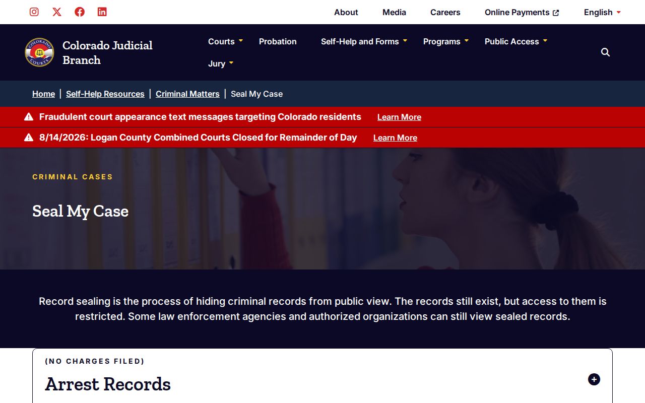 Kiowa County criminal court docket record-sealing guidance